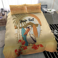 Personalized Saint Kitts And Nevis Bedding Set Brown Pelican Beach Vibe - Wonder Print Shop