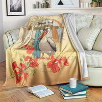 Personalized Saint Kitts And Nevis Blanket Brown Pelican Beach Vibe - Wonder Print Shop