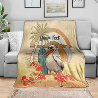 Personalized Saint Kitts And Nevis Blanket Brown Pelican Beach Vibe - Wonder Print Shop