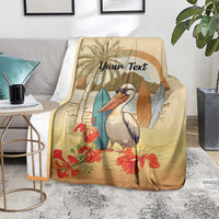 Personalized Saint Kitts And Nevis Blanket Brown Pelican Beach Vibe - Wonder Print Shop