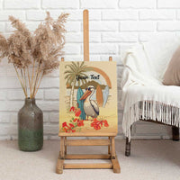 Personalized Saint Kitts And Nevis Canvas Wall Art Brown Pelican Beach Vibe - Wonder Print Shop