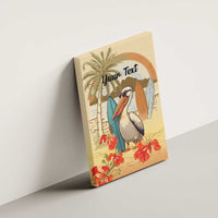 Personalized Saint Kitts And Nevis Canvas Wall Art Brown Pelican Beach Vibe - Wonder Print Shop