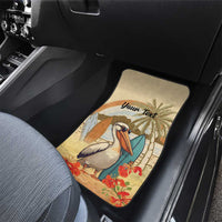 Personalized Saint Kitts And Nevis Car Mats Brown Pelican Beach Vibe - Wonder Print Shop
