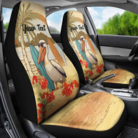 Personalized Saint Kitts And Nevis Car Seat Cover Brown Pelican Beach Vibe - Wonder Print Shop