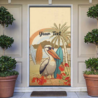 Personalized Saint Kitts And Nevis Door Cover Brown Pelican Beach Vibe - Wonder Print Shop