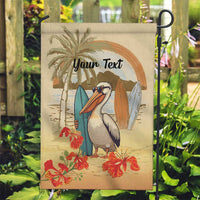 Personalized Saint Kitts And Nevis Garden Flag Brown Pelican Beach Vibe - Wonder Print Shop