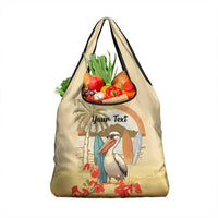 Personalized Saint Kitts And Nevis Grocery Bag Brown Pelican Beach Vibe - Wonder Print Shop