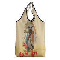 Personalized Saint Kitts And Nevis Grocery Bag Brown Pelican Beach Vibe - Wonder Print Shop