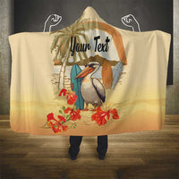 Personalized Saint Kitts And Nevis Hooded Blanket Brown Pelican Beach Vibe - Wonder Print Shop