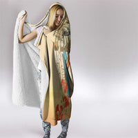 Personalized Saint Kitts And Nevis Hooded Blanket Brown Pelican Beach Vibe - Wonder Print Shop