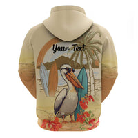 Personalized Saint Kitts And Nevis Hoodie Brown Pelican Beach Vibe - Wonder Print Shop