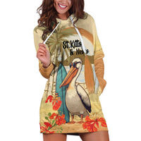 Personalized Saint Kitts And Nevis Hoodie Dress Brown Pelican Beach Vibe - Wonder Print Shop