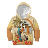 Personalized Saint Kitts And Nevis Kid Hoodie Brown Pelican Beach Vibe - Wonder Print Shop