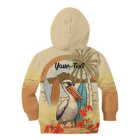 Personalized Saint Kitts And Nevis Kid Hoodie Brown Pelican Beach Vibe - Wonder Print Shop