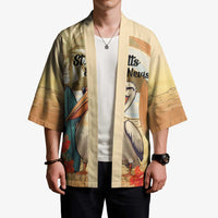 Personalized Saint Kitts And Nevis Kimono Brown Pelican Beach Vibe - Wonder Print Shop