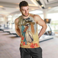Personalized Saint Kitts And Nevis Men Tank Top Brown Pelican Beach Vibe - Wonder Print Shop