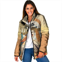 Personalized Saint Kitts And Nevis Padded Jacket Brown Pelican Beach Vibe - Wonder Print Shop