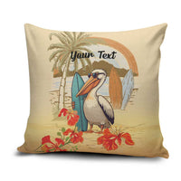 Personalized Saint Kitts And Nevis Pillow Cover Brown Pelican Beach Vibe - Wonder Print Shop