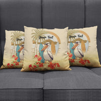 Personalized Saint Kitts And Nevis Pillow Cover Brown Pelican Beach Vibe - Wonder Print Shop