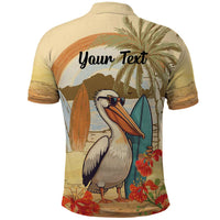 Personalized Saint Kitts And Nevis Polo Shirt Brown Pelican Beach Vibe - Wonder Print Shop