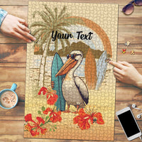 Personalized Saint Kitts And Nevis Puzzle Brown Pelican Beach Vibe - Wonder Print Shop
