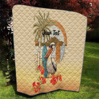 Personalized Saint Kitts And Nevis Quilt Brown Pelican Beach Vibe - Wonder Print Shop