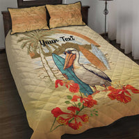 Personalized Saint Kitts And Nevis Quilt Bed Set Brown Pelican Beach Vibe - Wonder Print Shop