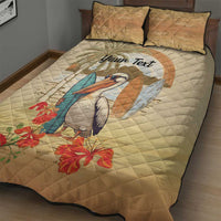 Personalized Saint Kitts And Nevis Quilt Bed Set Brown Pelican Beach Vibe - Wonder Print Shop