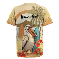 Personalized Saint Kitts And Nevis Rugby Jersey Brown Pelican Beach Vibe - Wonder Print Shop