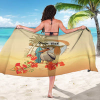Personalized Saint Kitts And Nevis Sarong Brown Pelican Beach Vibe - Wonder Print Shop