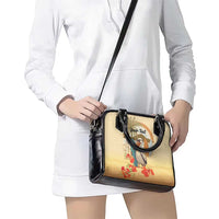 Personalized Saint Kitts And Nevis Shoulder Handbag Brown Pelican Beach Vibe - Wonder Print Shop