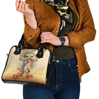 Personalized Saint Kitts And Nevis Shoulder Handbag Brown Pelican Beach Vibe - Wonder Print Shop