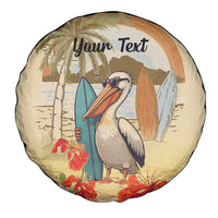 Personalized Saint Kitts And Nevis Spare Tire Cover Brown Pelican Beach Vibe - Wonder Print Shop