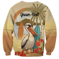 Personalized Saint Kitts And Nevis Sweatshirt Brown Pelican Beach Vibe - Wonder Print Shop