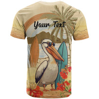 Personalized Saint Kitts And Nevis T Shirt Brown Pelican Beach Vibe - Wonder Print Shop