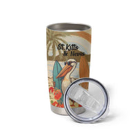 Personalized Saint Kitts And Nevis Tumbler Cup Brown Pelican Beach Vibe - Wonder Print Shop