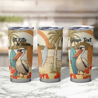 Personalized Saint Kitts And Nevis Tumbler Cup Brown Pelican Beach Vibe - Wonder Print Shop
