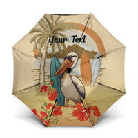 Personalized Saint Kitts And Nevis Umbrella Brown Pelican Beach Vibe - Wonder Print Shop