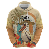 Personalized Saint Kitts And Nevis Zip Hoodie Brown Pelican Beach Vibe - Wonder Print Shop