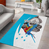 Personalized Honduras Independence Day Area Rug Scarlet Macaw With Coat Of Arms LT18