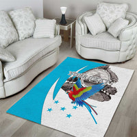 Personalized Honduras Independence Day Area Rug Scarlet Macaw With Coat Of Arms LT18