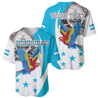 Personalized Honduras Independence Day Baseball Jersey Scarlet Macaw With Coat Of Arms LT18