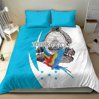 Personalized Honduras Independence Day Bedding Set Scarlet Macaw With Coat Of Arms LT18