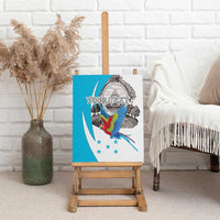 Personalized Honduras Independence Day Canvas Wall Art Scarlet Macaw With Coat Of Arms LT18