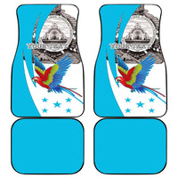 Personalized Honduras Independence Day Car Mats Scarlet Macaw With Coat Of Arms LT18
