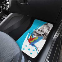 Personalized Honduras Independence Day Car Mats Scarlet Macaw With Coat Of Arms LT18