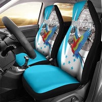 Personalized Honduras Independence Day Car Seat Cover Scarlet Macaw With Coat Of Arms LT18