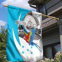 Personalized Honduras Independence Day Garden Flag Scarlet Macaw With Coat Of Arms LT18