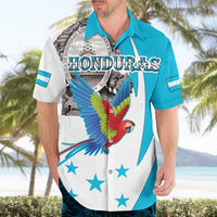 Personalized Honduras Independence Day Hawaiian Shirt Scarlet Macaw With Coat Of Arms LT18