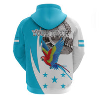 Personalized Honduras Independence Day Hoodie Scarlet Macaw With Coat Of Arms LT18